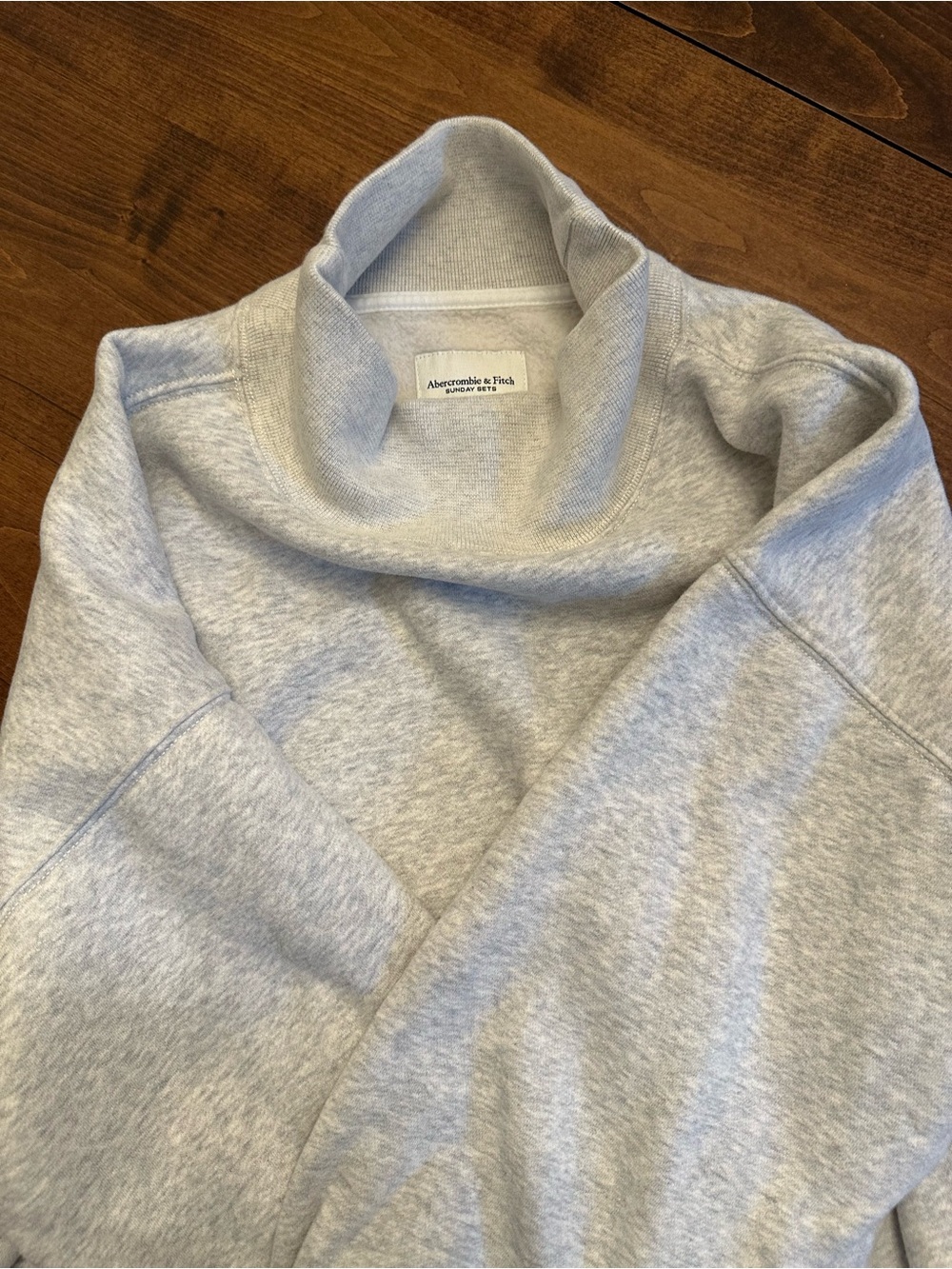 Abercrombie & Fitch Light Gray Funnel Neck Sweatshirt - Picture 3 of 7
